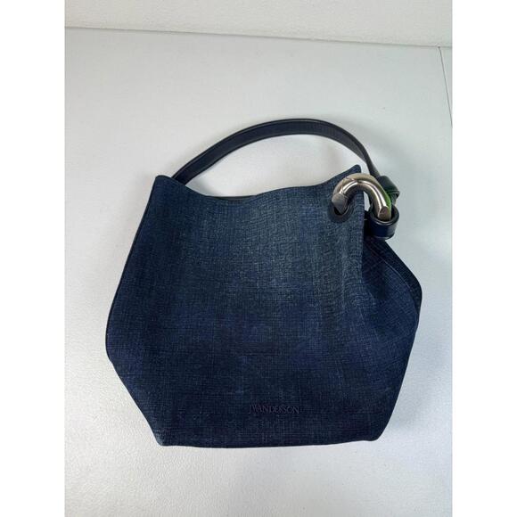 JW Anderson Blue Corner Bucket Bag with Stains - Picture 4 of 8